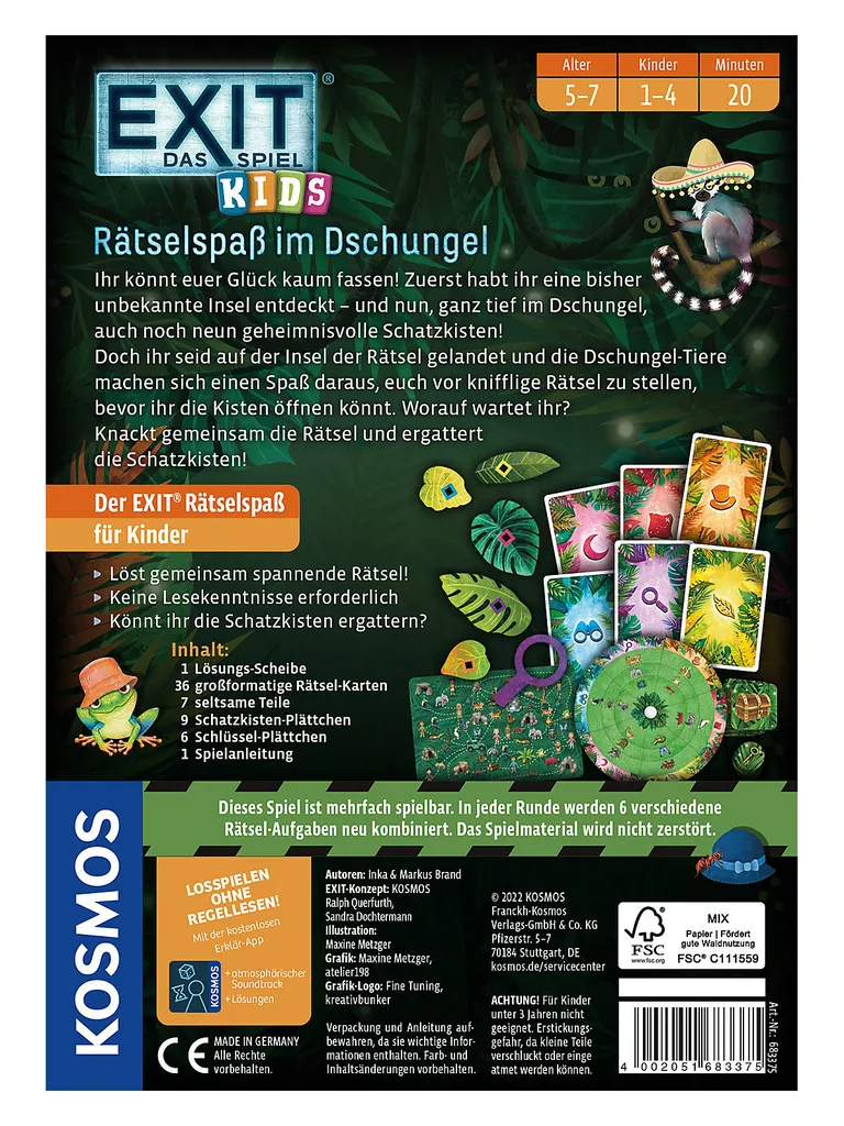 Kosmos 68337 EXIT Kids Rätselspaß Im Dschungel – Bild 3