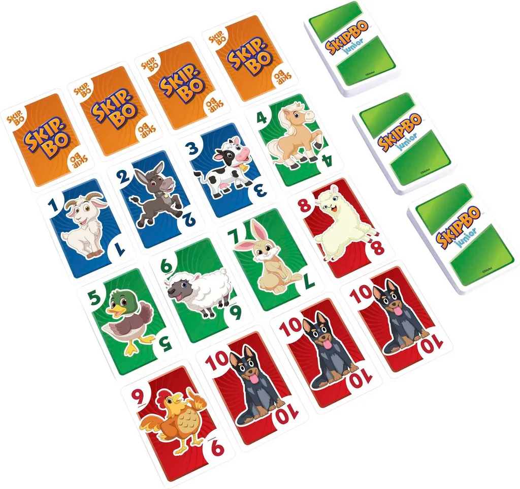 Mattel Games Skip-Bo Junior Kinderspiel, Kartenspiel, Familienspiel – Bild 6