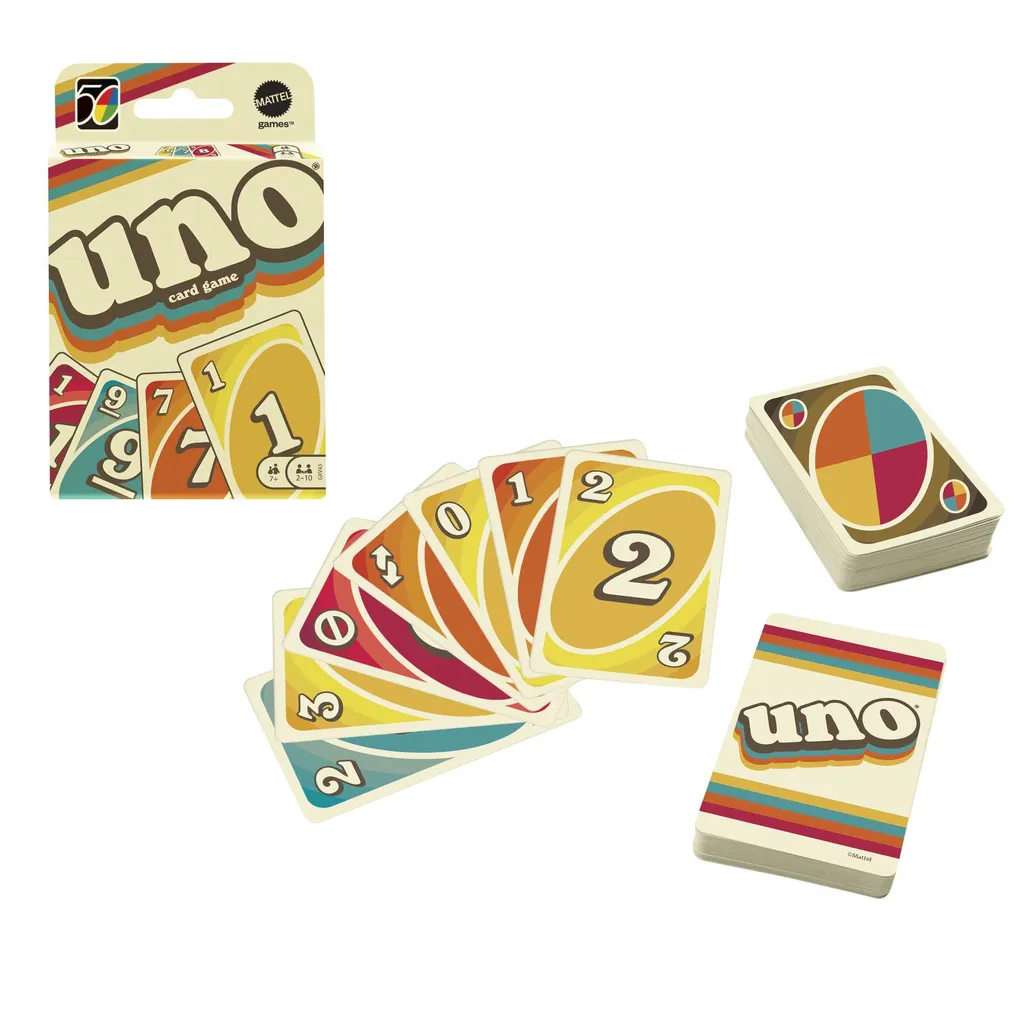 Mattel Games Uno Iconic 70's Premium Jubiläumsedition, Kartenspiel – Bild 5