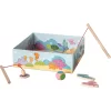 MyToys ORIGINALS Holz Angelspiel, Holztiere Und Angeln Mit Magneten, Mit 11 Meerestieren Aus Holz, Inklusive Angelruten Aus Holz, Ca. 22 X 7 X 22 Cm (B X H X T), Angelspiel Aus Holz