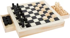 Small Foot 11208 Spiele-Set Schach, Dame & Mühle (1 Set)
