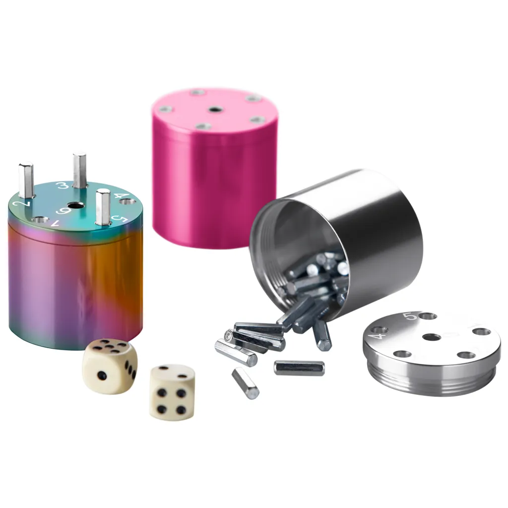 BestSaller 3009 SUPER SIX Würfelspiel Aluminum, 36 Spielstäbchen & 2 Würfel, Rainbow Splash, Mehrfarbig (2 Stück) – Bild 9