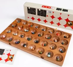HUS BAO, Steinchenspiel, Bohnenspiel, Halbedelsteine, Mancala, Kalaha, Familienspiel, Gesellschaftsspiel Aus Holz