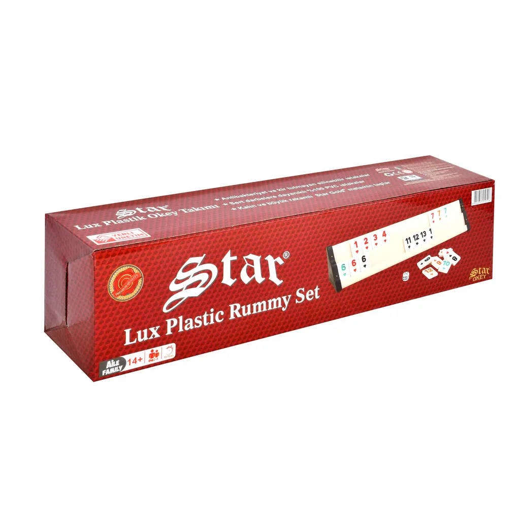 Lux Rummy Set VIP Okey 106 Melamin Steine Schwere Qualität TAKIMI Wooden Beige – Bild 4