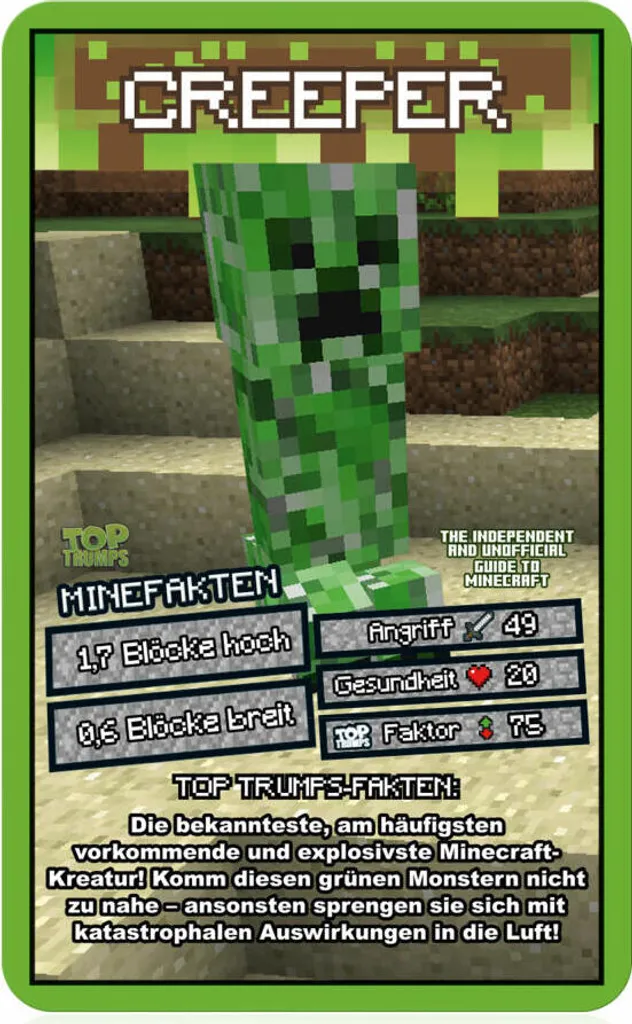 WINNING MOVES Top Trumps The Independent And Unofficial Guide To Minecraft Kartenspiel Quartett Karten Spiel – Bild 8