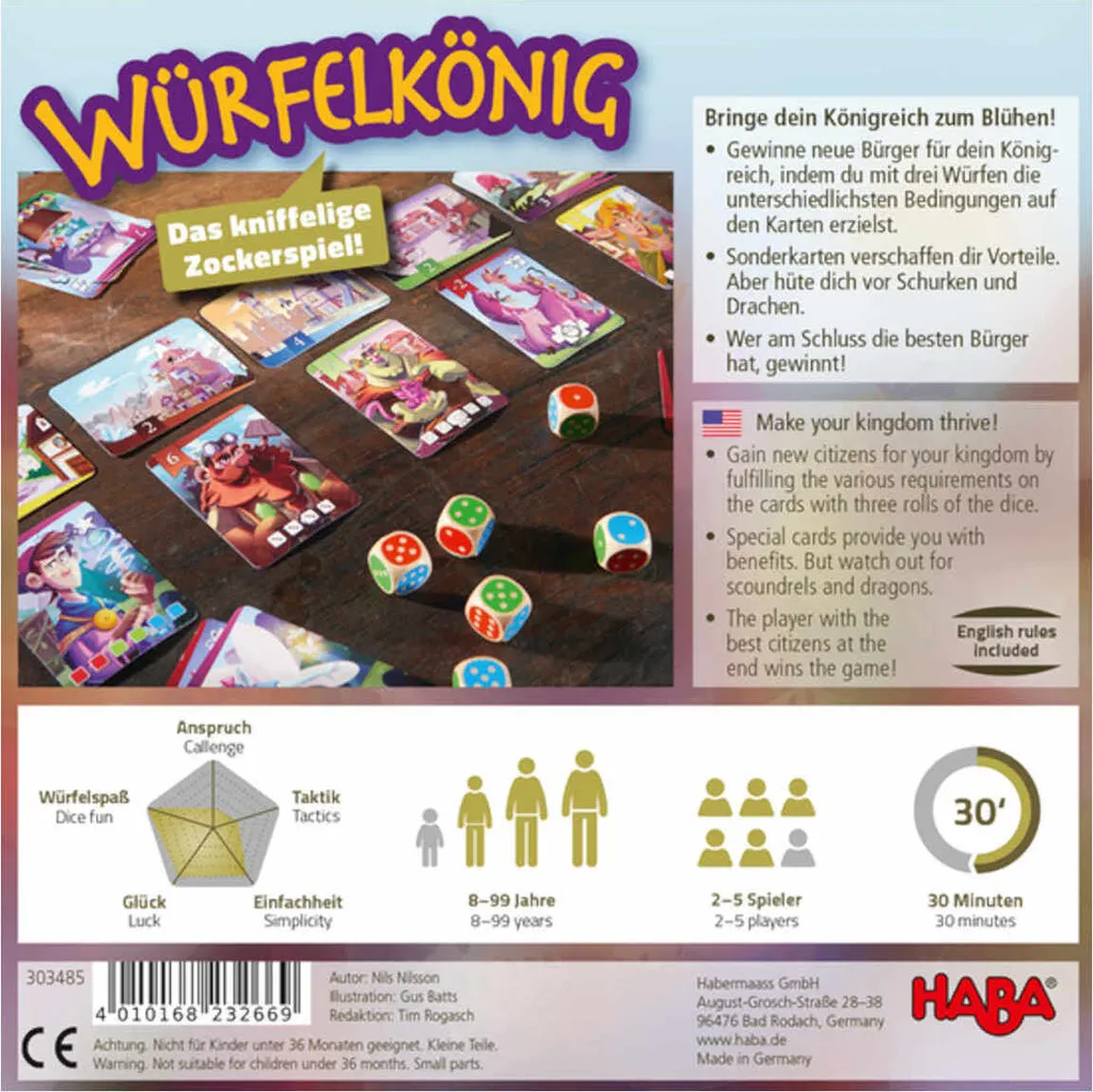 Haba 303485 - Würfelkönig, Kniffeliges Zockerspiel Für 2-5 Spieler Ab 8 Jahren, Spannendes Gesellschaftsspiel Für Die Ganze Familie – Bild 6