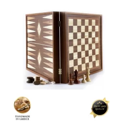 2-in-1-Combo-Schach-Backgammon Im Klassischen Stil 27 X 27 Cm Spitzenqualität