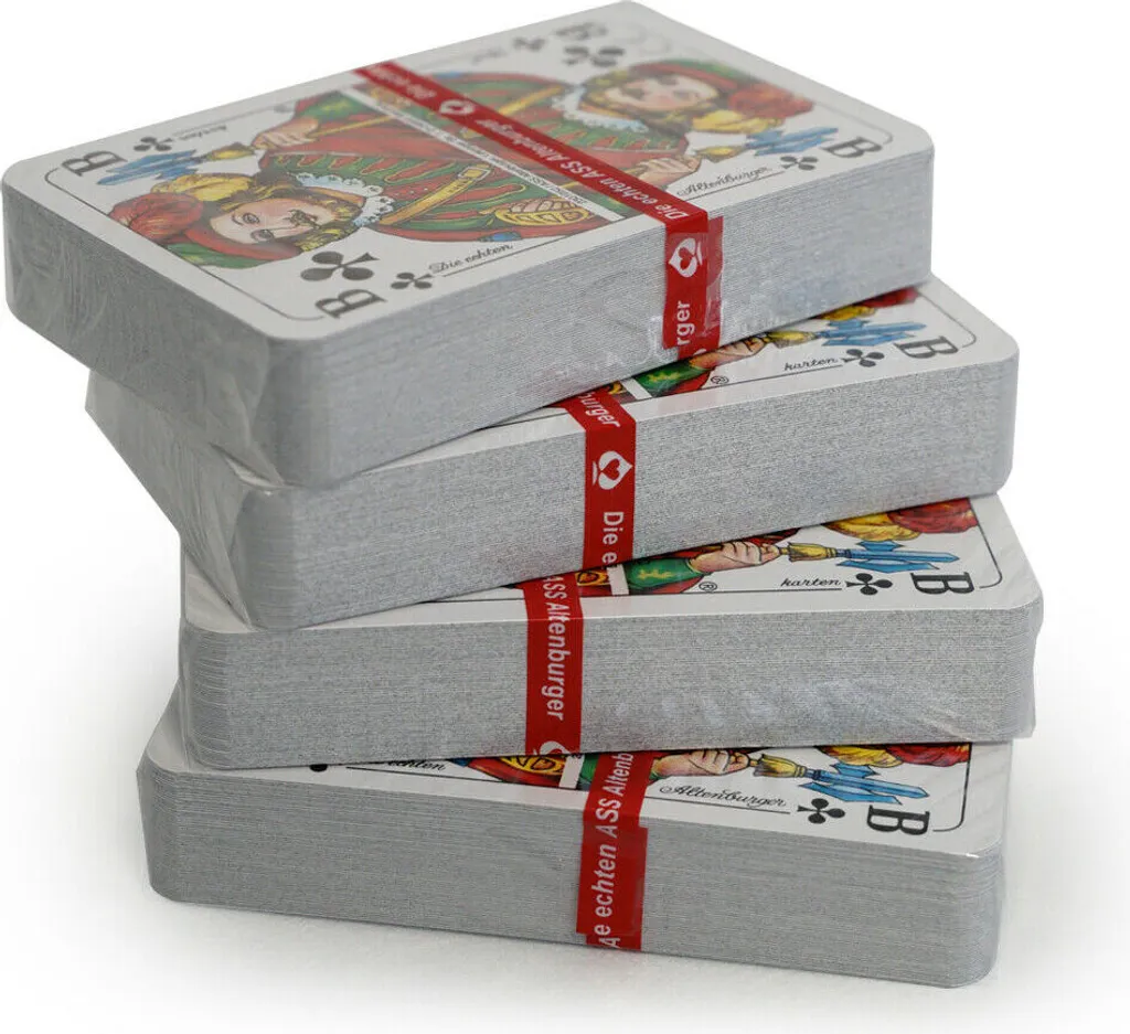 Original ASS Altenburger Romme Spielkarten, 55 Blatt 4x BLAU Und ROT