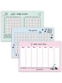 PAPIERDRACHEN Spiele & Puzzle Spielblock-Set: 4 Gewinnt - Schiffe Versenken - Stadt, Land, Fluss Mitbringspiele Spiele Mitbringspiele