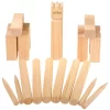 MyToys ORIGINALS Wikingerspiel, 11 Spielfiguren, 6 Wurfhölzer, 4 Eckpflöcke, 100 Prozent Es Holz, Schwedenschach, Outdoor, Wurfspiel