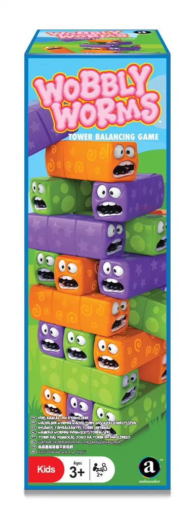 Wobbly Worms - Tower Balancing Game - Kinderspiel Geschicklichkeit Gesellschaftsspiel - Für 2+ Spieler Für Kinder Ab 3 J