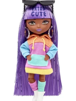 Mattel Spielwaren Barbie Extra Mini Puppe Mit Lavendelfarbenen Haar Ankleidepuppen Puppen Ankleidepuppen Spielzeug 3-, 4-, 5-, 6-, 7-, 8-, 9-, 10-jährige Mädchen Geschenk Drinnen Draußen Daheim Geburtstag Weihnachten Chanukka Feiertag Geschenk Party M...