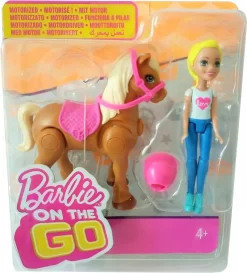 Barbie On The Go Puppe Mit Blonden Haaren Und Hellbraunes Pferd FHV63