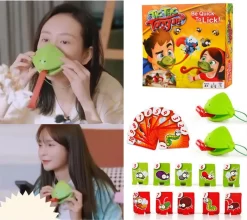 TIC TAC Zungen-Brettspiel Lizard Character Blowing Down Bugs Family Table Brettspiel