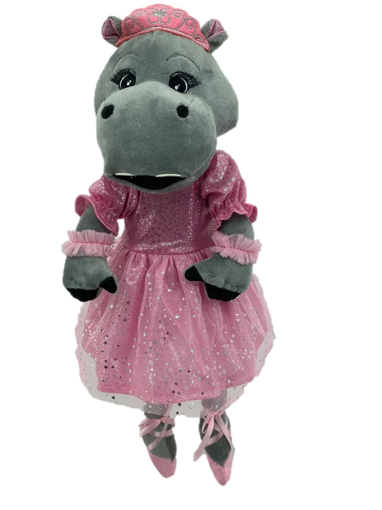 Sweety Toys, Engel, Puppe 13418 Hippo Nilpferd Stoffpuppe Ballerina Fee Plüschtier Prinzessin 50 Cm Mit Krone, Rosa – Bild 3