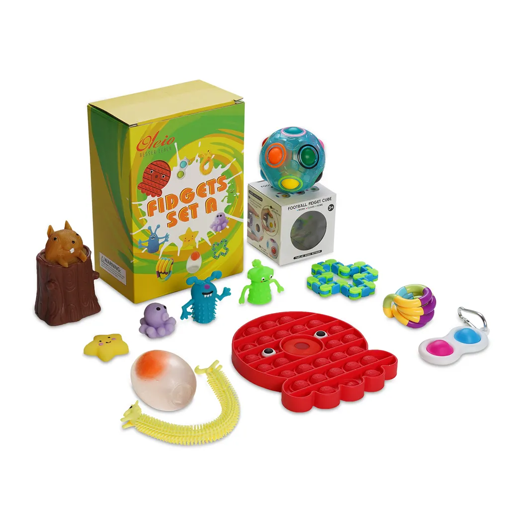 Oleio Fidgets Set A | Antistress Spielzeug 12-Teilig Stressabbau Sensory Toys Set Für Kinder Und Erwachsene – Bild 3