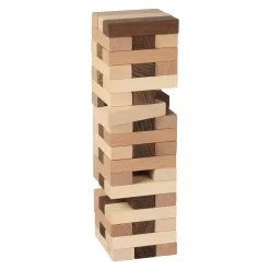 Goki 56685 Geschicklichkeitsspiel Wackelturm, Goki Nature 7,5 X 7,5 X 25,5 Cm, Holz, 51 Steine, Natur (1 Set)