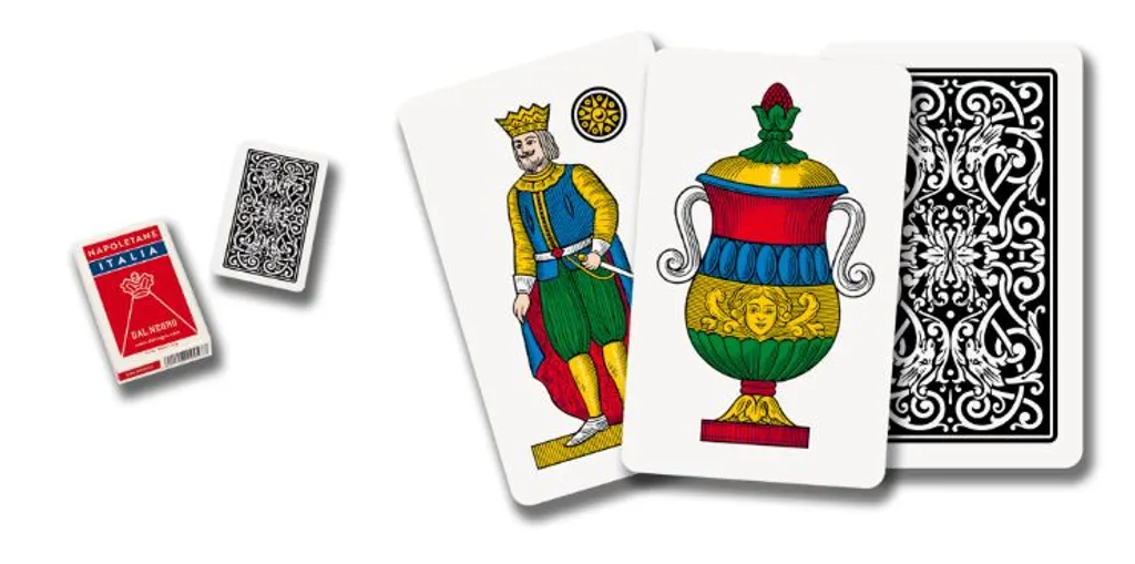 Dal Negro Spielkarten Napoletane82 Mm Karton Rot 40-teilig, Farbe:Rot,Multicolor – Bild 2
