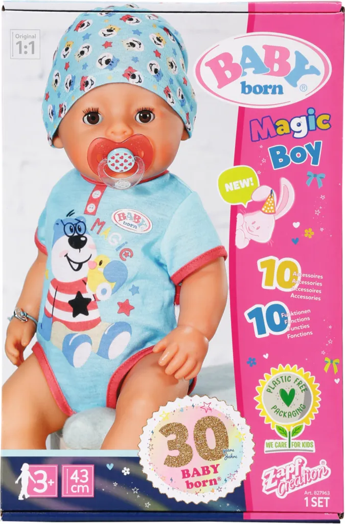 Zapf Creation 827963 BABY Born Magic Boy 43 Cm - Neu Mit Magischem Schnuller Und 10 Lebensechten Funktionen – Bild 19