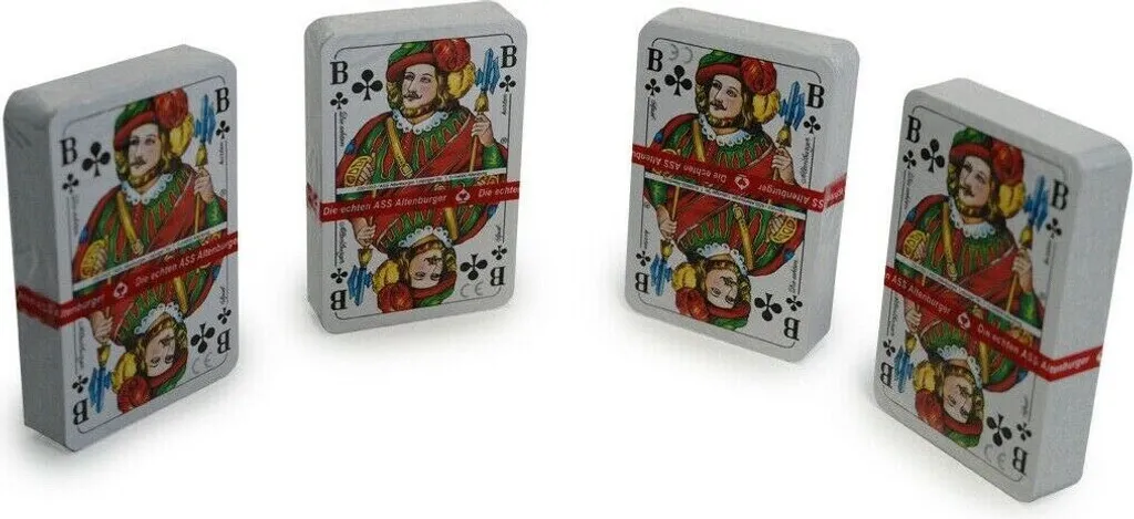 Original ASS Altenburger Romme Spielkarten, 55 Blatt 4x BLAU Und ROT – Bild 2