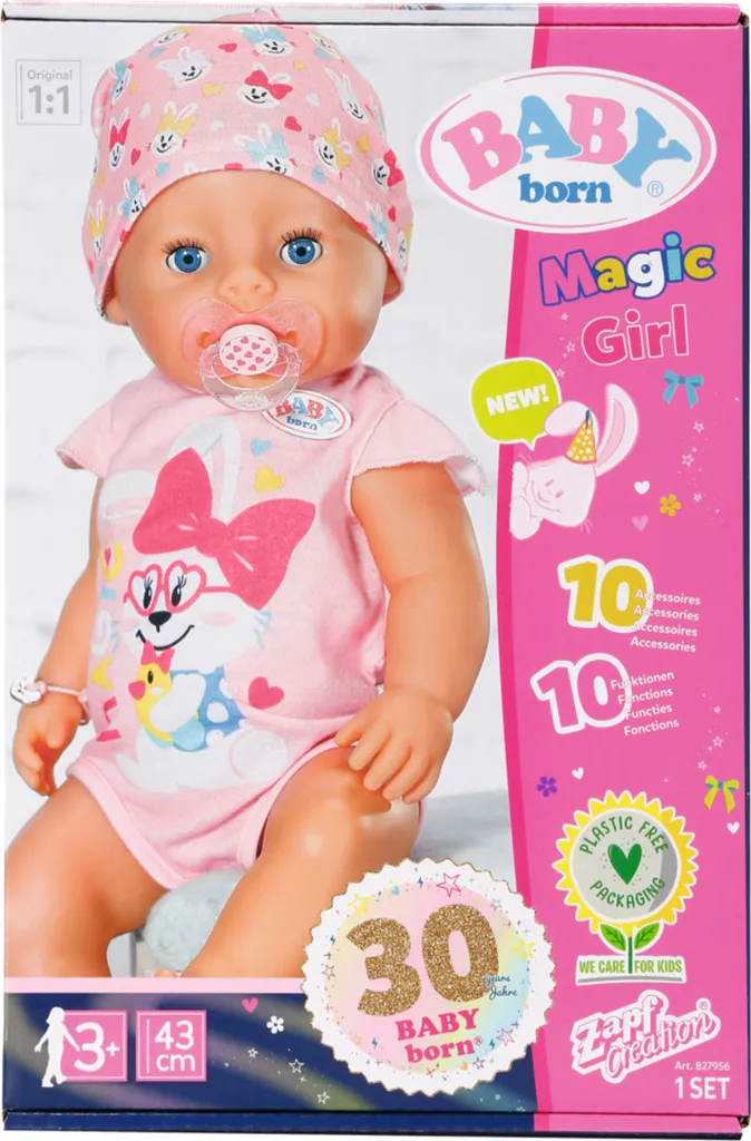 Zapf Creation 827956 BABY Born Magic Girl 43 Cm - Neu Mit Magischem Schnuller Und 10 Lebensechten Funktionen – Bild 14