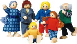 Goki SO218 Biegepuppen City Familie, Mehrfarbig (1 Set)