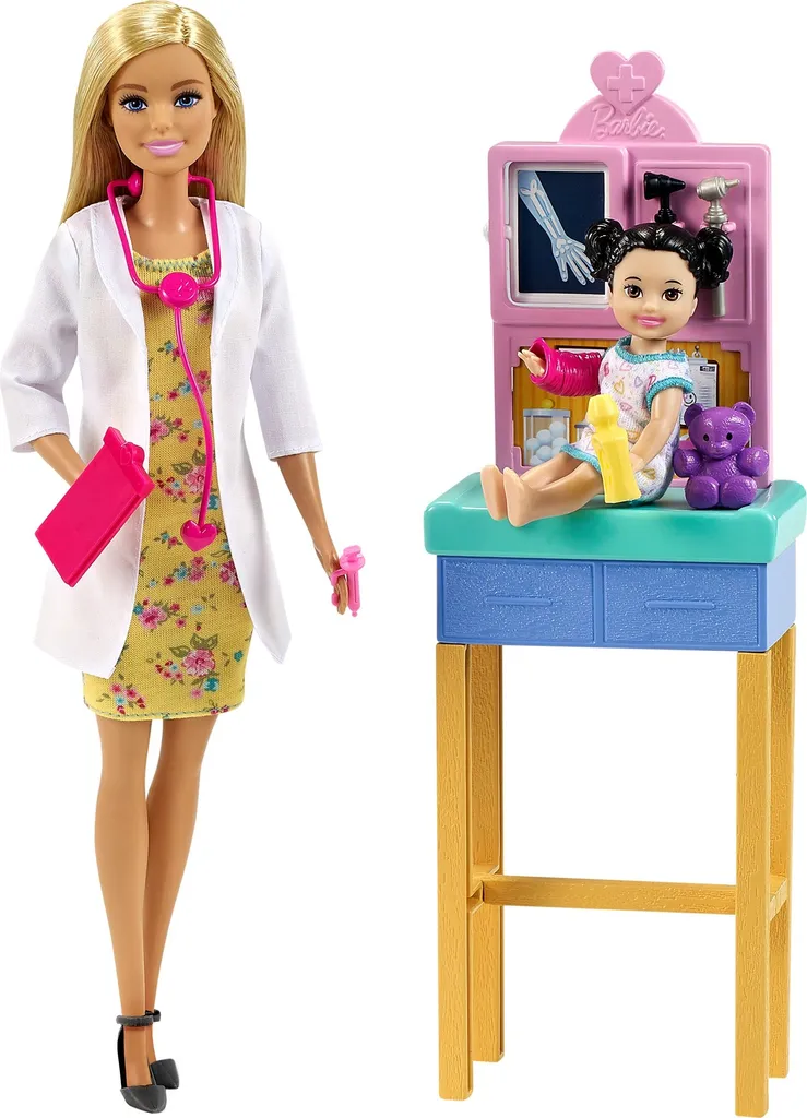 Barbie Kinderärztin Puppe (blond), Spielset Mit Kleinkind