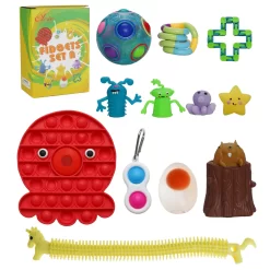 Oleio Fidgets Set A | Antistress Spielzeug 12-Teilig Stressabbau Sensory Toys Set Für Kinder Und Erwachsene