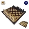 Schachspiel Schach Holz Schachbrett Mit Dame Spiel - 2 In 1 Chess Board Set Hochwertig Klappbar Mit Schachfiguren Groß Für Kinder Und Erwachsene 30,5 X 30,5 Cm