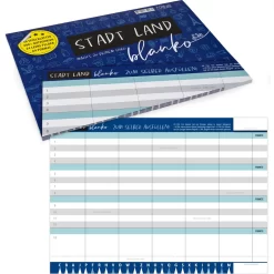 Stadt Land Blanko Spiel - Stadt-Land-Fluss Vorlage Gesellschaftsspiel | Spieleblock Mit 24 Feldern Als Familien & Partyspiel | 50 DIN A4 Blätter 400+ Kategorien | Der Knobelspaß Block