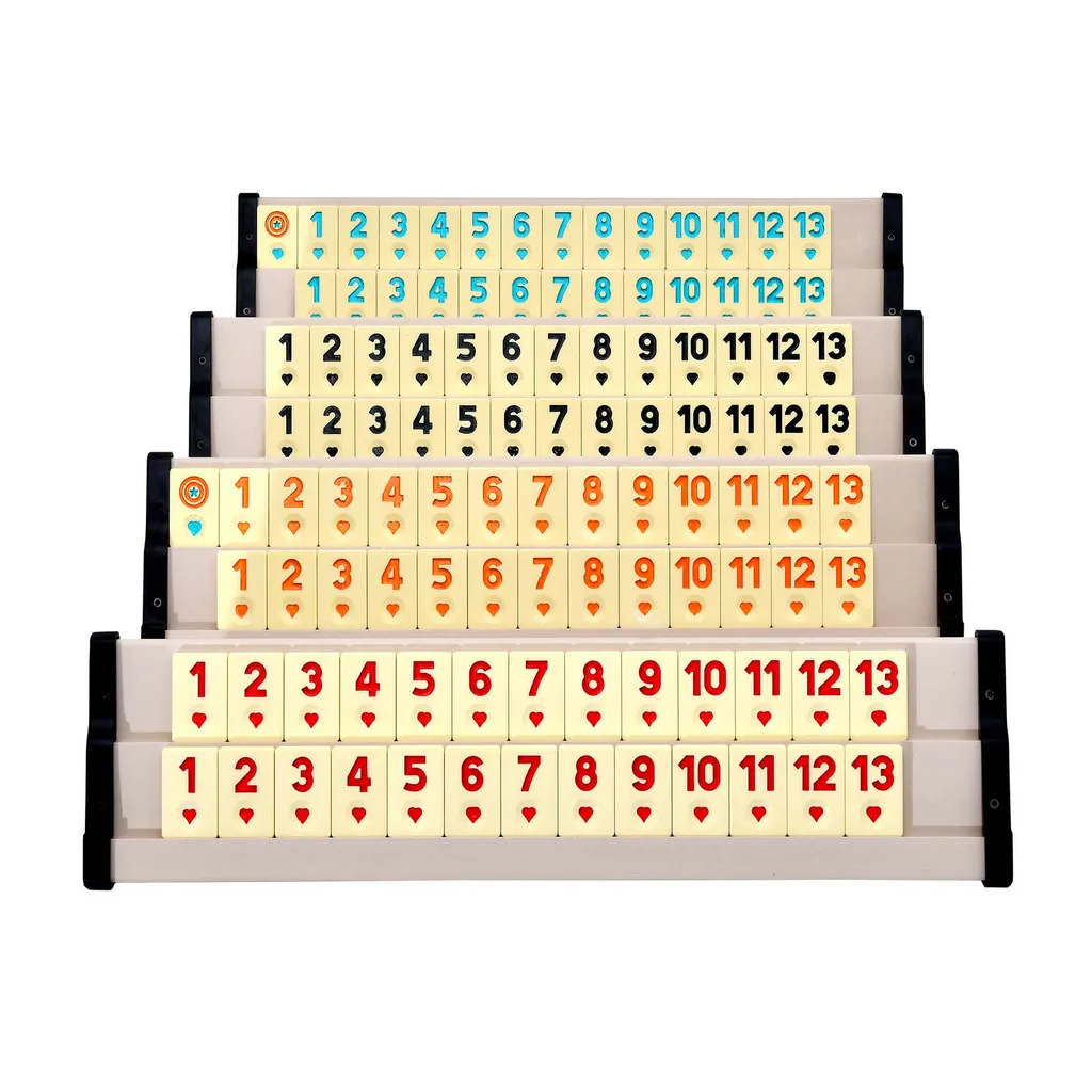 Lux Rummy Set VIP Okey 106 Melamin Steine Schwere Qualität TAKIMI Wooden Beige – Bild 6