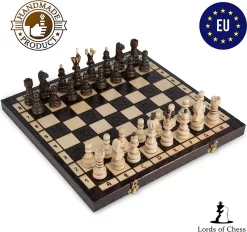 Schachspiel Schach Schachbrett Holz Hochwertig - Chess Board Set Klappbar Mit Schachfiguren Groß Für Kinder Und Erwachsene 42X42 Cm