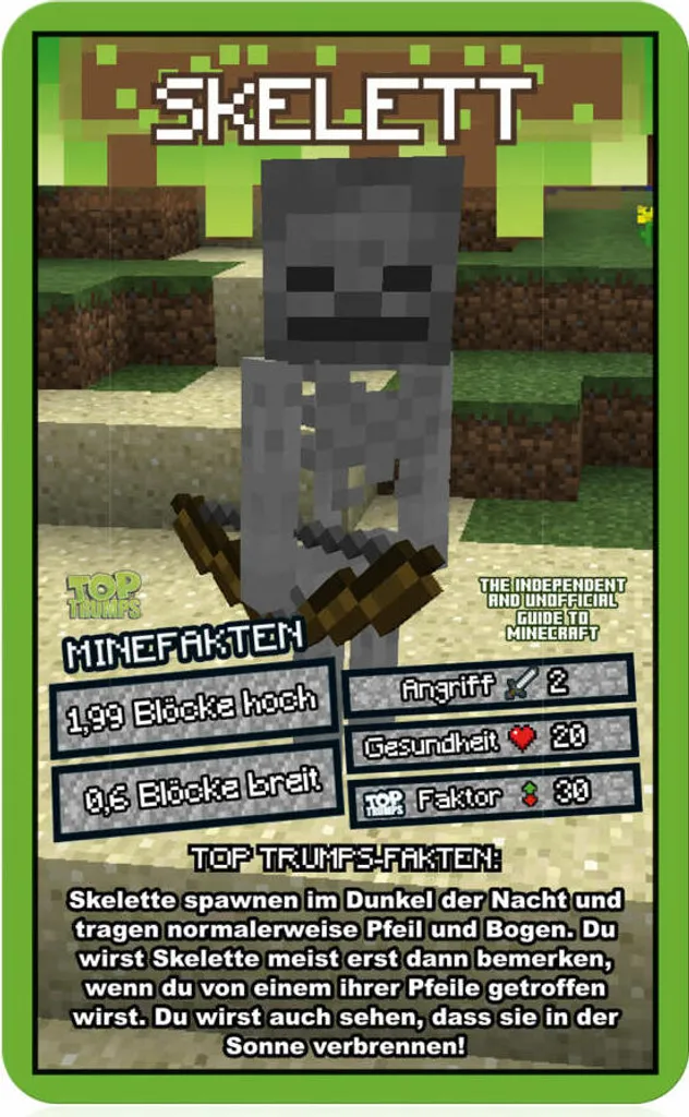 WINNING MOVES Top Trumps The Independent And Unofficial Guide To Minecraft Kartenspiel Quartett Karten Spiel – Bild 9