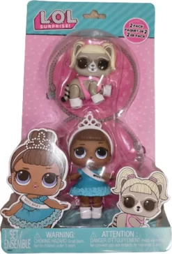 MGA Entertainment New LOL Suprise Puppen Little Sister Braune Haare Mit Haustier Katze 2er Set