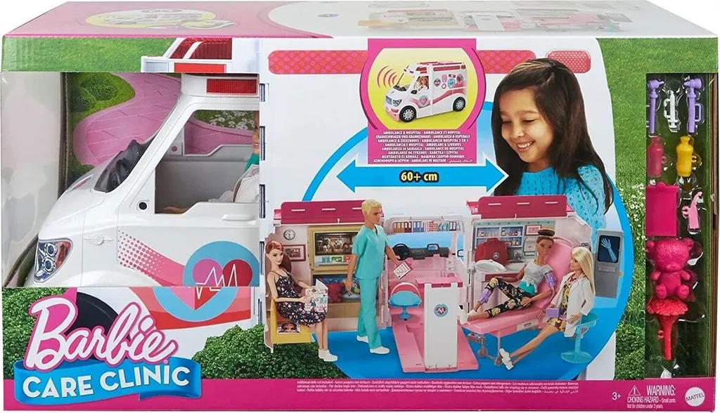Mattel GMG35 - Barbie - 2 In 1 Krankenwagen Mit Licht & Sound Inkl. 2 Puppen Und Weitere Zubehörteile – Bild 3
