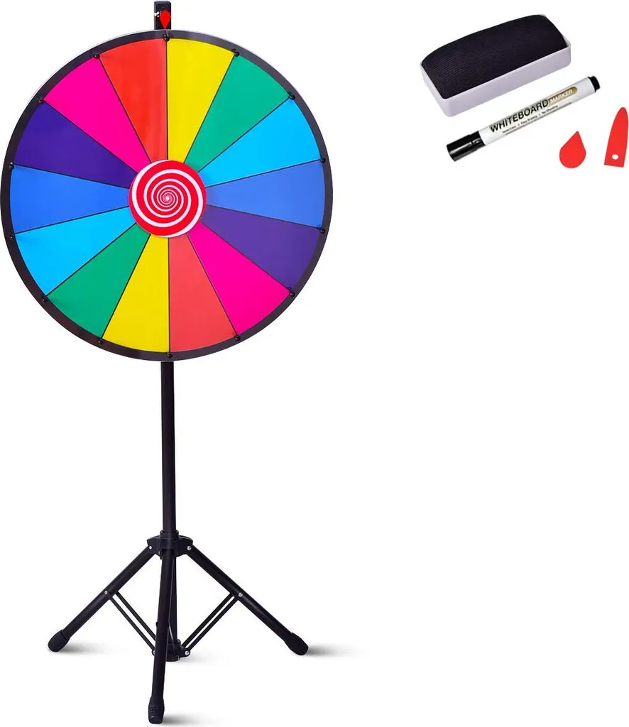 COSTWAY 24" Gluecksrad Spielzeug Farbe Rad Spiele Fuer Lotteriespiele, Wortspiele φ60cm